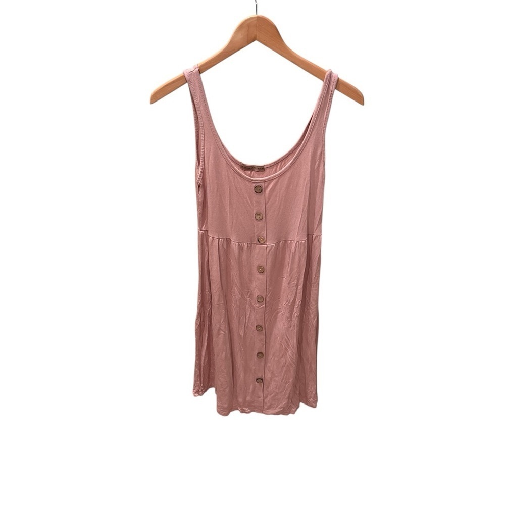 Pink Button-Down Sleeveless Dress